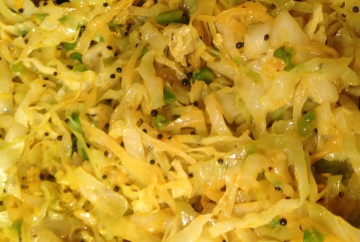 Cabbage with Cumin Seeds and Turmeric